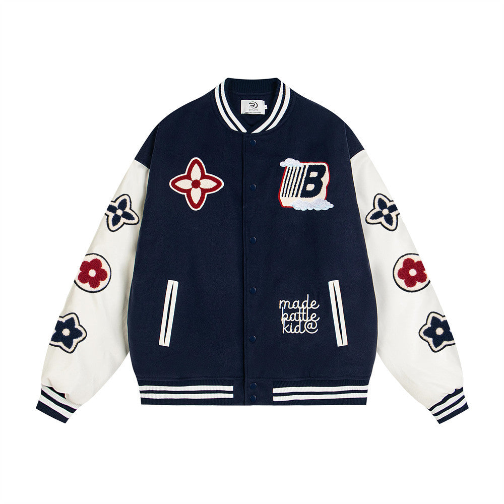 VIBE Color Block Baseball Jacket