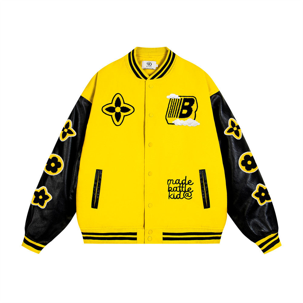 VIBE Color Block Baseball Jacket
