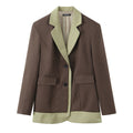 DIANA Splicing Double Breasted Suit Jacket
