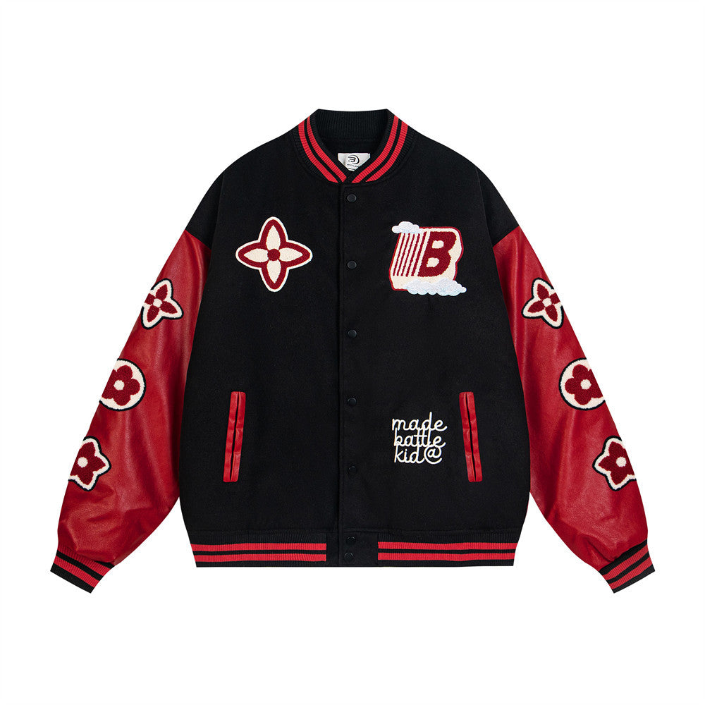 VIBE Color Block Baseball Jacket