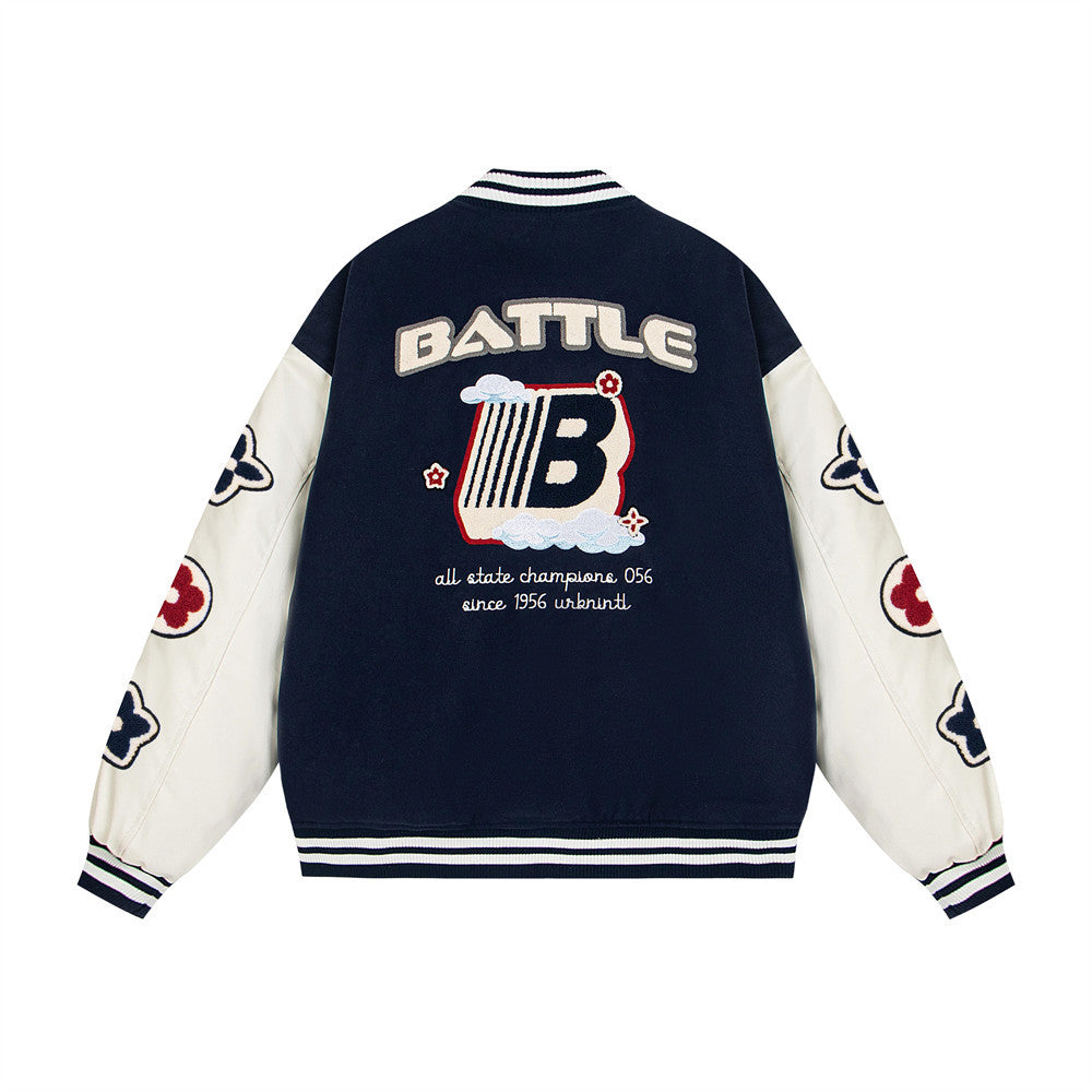 VIBE Color Block Baseball Jacket