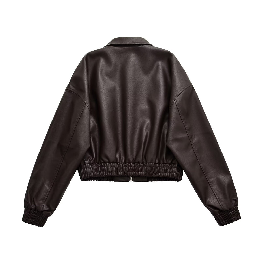 RAVEN Retro Faux Leather Loose Jacket