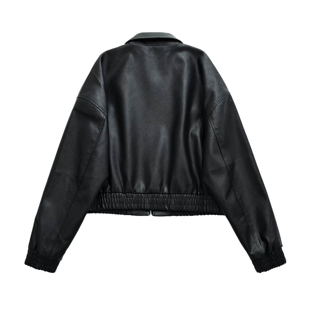 RAVEN Retro Faux Leather Loose Jacket
