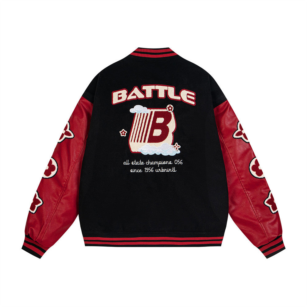 VIBE Color Block Baseball Jacket