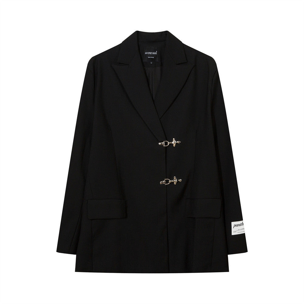 LUNA Metal Buckle Casual Suit Jacket
