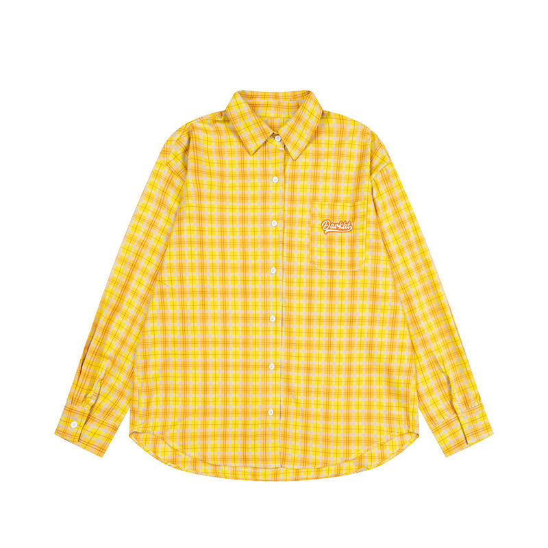 BILLIE Embroidered Plaid Shirt Jacket
