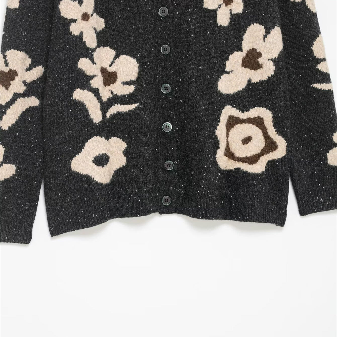 FLORA Flower Jacquard Knit Jacket